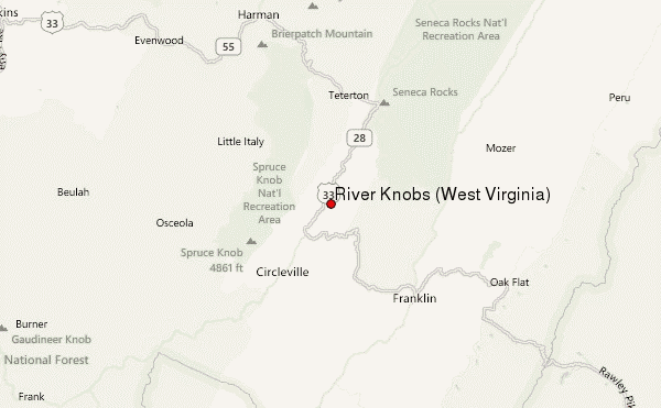 River Knobs (West Virginia) Location Map