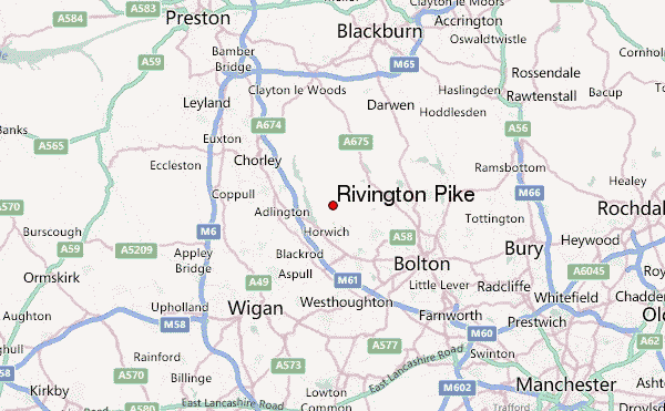 Rivington Pike Location Map