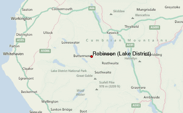 Robinson (Lake District) Location Map