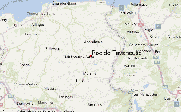 Roc de Tavaneuse Location Map