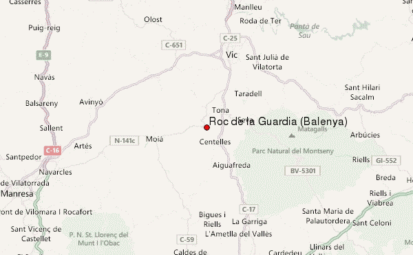 Roc de la Guàrdia (Balenyà) Location Map