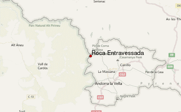 Roca Entravessada Location Map