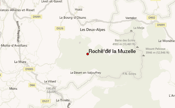 Roche de la Muzelle Location Map