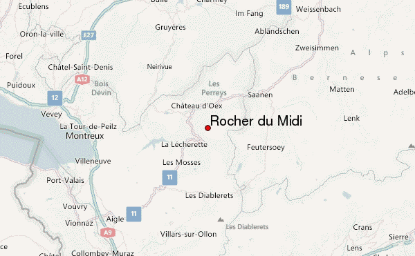Rocher du Midi Location Map