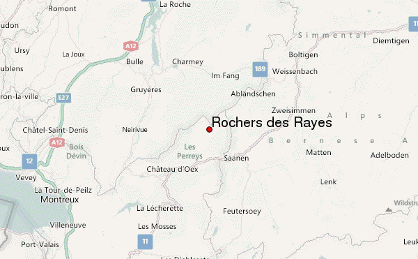 Rochers des Rayes Location Map