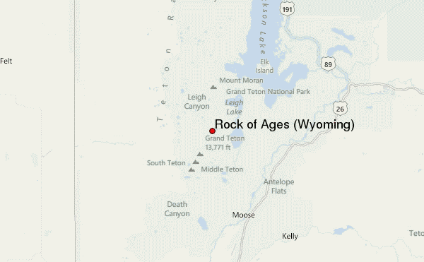 Rock of Ages (Wyoming) Location Map