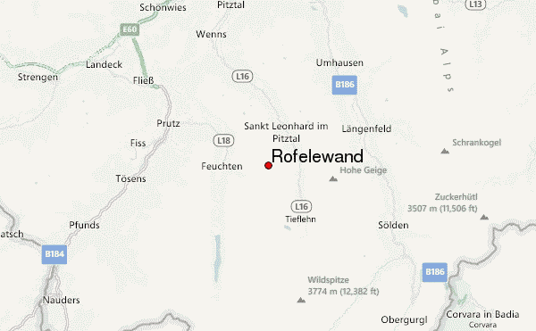 Rofelewand Location Map