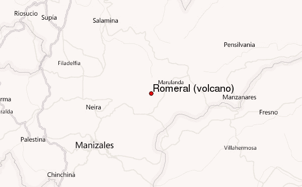 Romeral (volcano) Location Map