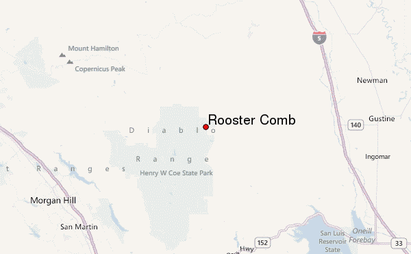Rooster Comb Location Map