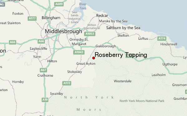 Roseberry Topping Location Map