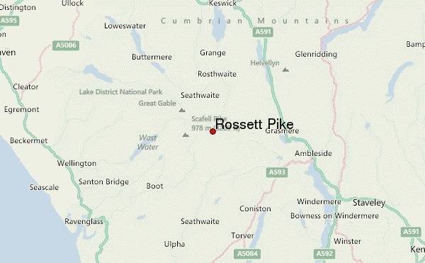 Rossett Pike Location Map