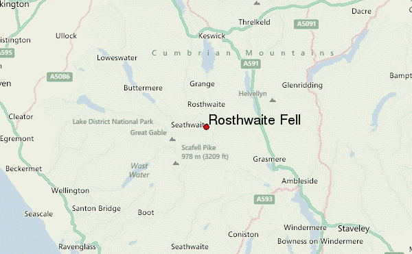Rosthwaite Fell Location Map