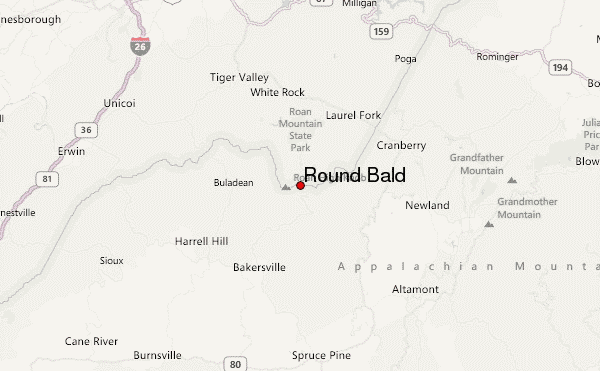 Round Bald Location Map