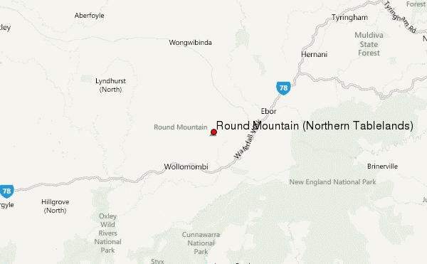 Round Mountain (Northern Tablelands) Location Map