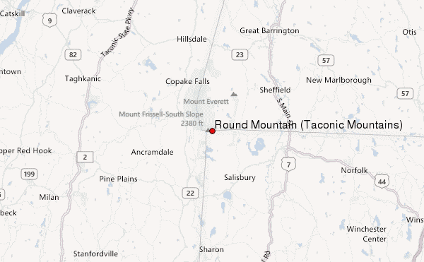 Round Mountain (Taconic Mountains) Location Map