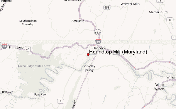 Roundtop Hill (Maryland) Location Map