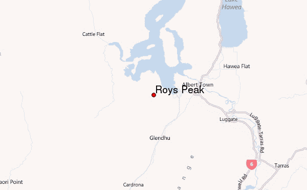 Roys Peak Location Map
