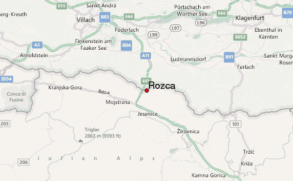 Rožca Location Map