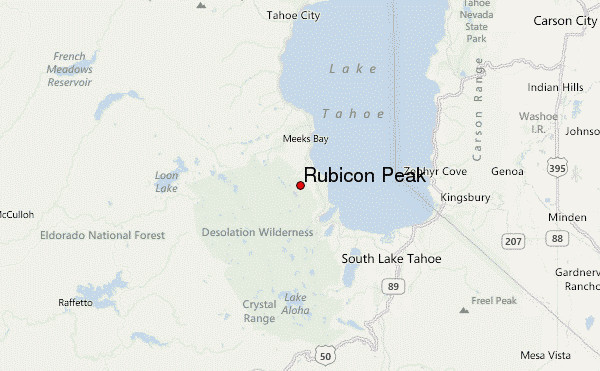 Rubicon Peak Location Map