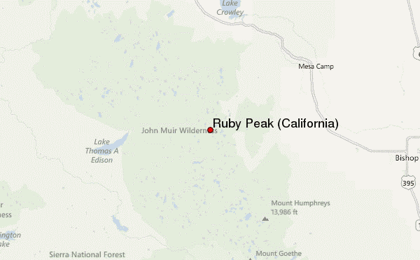 Ruby Peak (California) Location Map