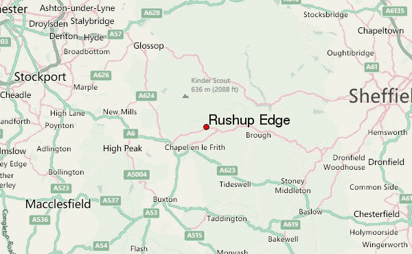 Rushup Edge Location Map