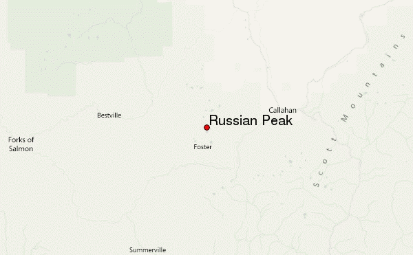 Russian Peak Location Map