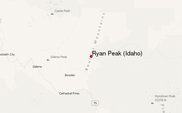 Ryan Peak (Idaho) Location Map