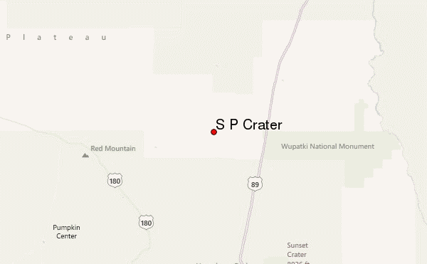 S P Crater Location Map