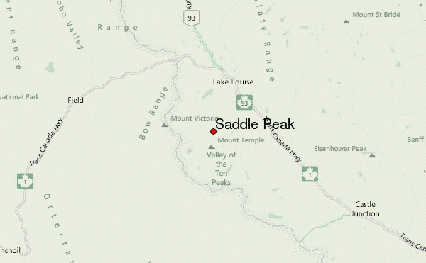 Saddle Peak Location Map