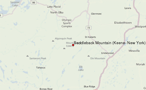 Saddleback Mountain (Keene, New York) Location Map