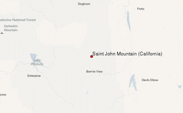 Saint John Mountain (California) Location Map