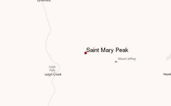 Saint Mary Peak Location Map