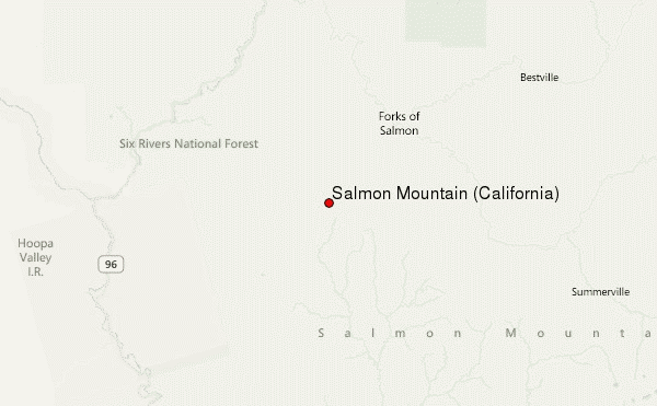 Salmon Mountain (California) Location Map