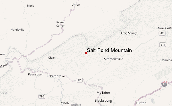 Salt Pond Mountain Location Map