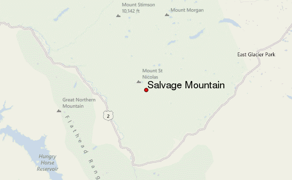 Salvage Mountain Location Map