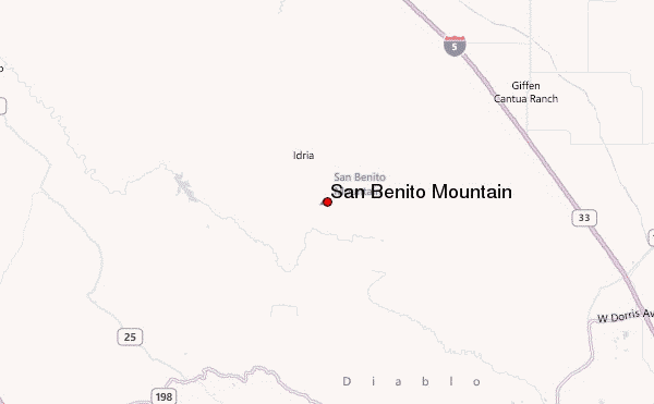 San Benito Mountain Location Map