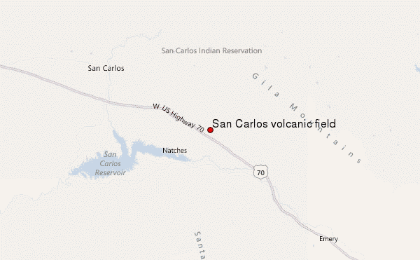 San Carlos volcanic field Location Map