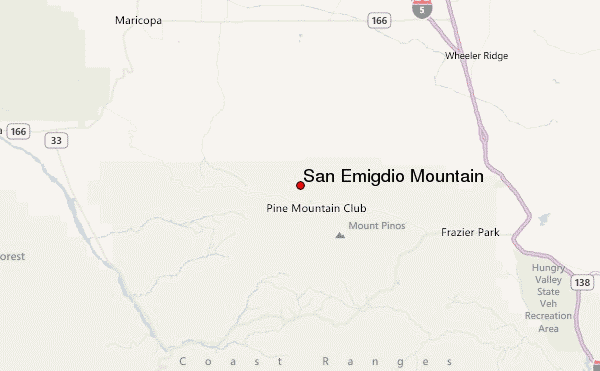 San Emigdio Mountain Location Map