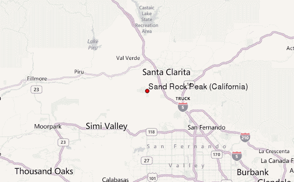 Sand Rock Peak (California) Location Map