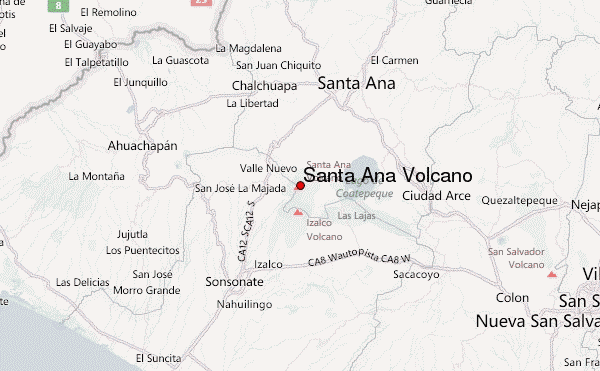 Santa Ana Volcano Location Map