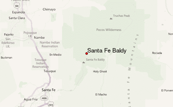 Santa Fe Baldy Location Map