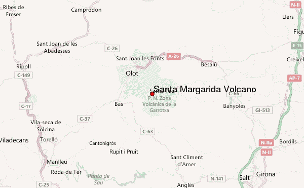 Santa Margarida Volcano Location Map