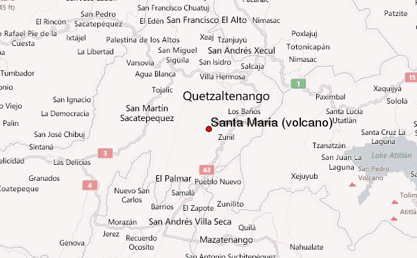 Santa María (volcano) Location Map