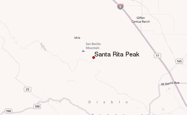 Santa Rita Peak Location Map