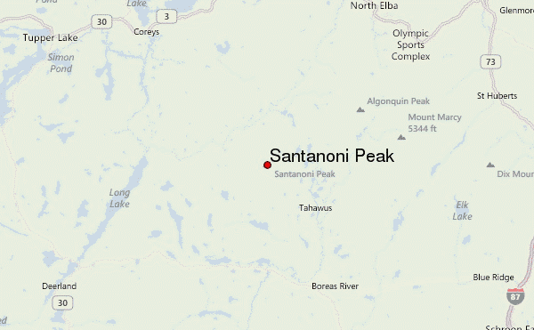 Santanoni Peak Location Map