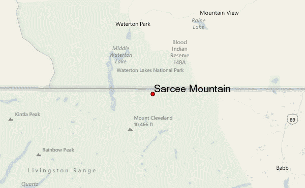 Sarcee Mountain Location Map