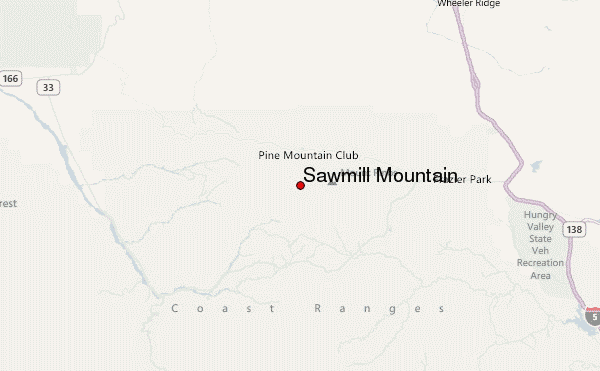 Sawmill Mountain Location Map