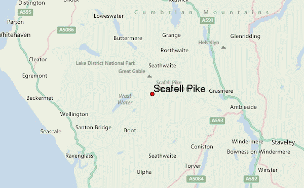 Scafell Pike Location Map
