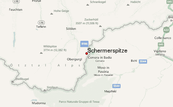 Schermerspitze Location Map