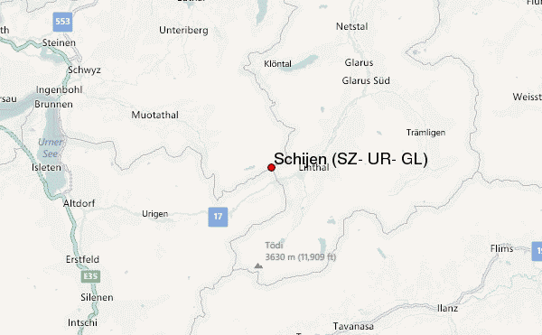 Schijen (SZ, UR, GL) Location Map